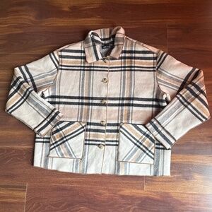 CHARLIE B Reversible Plaid Sweater Size XL